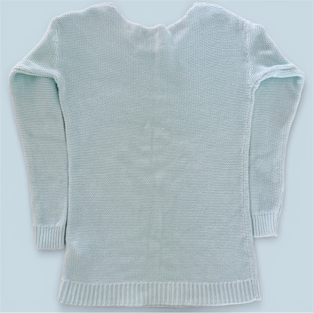 Gap Mint Aqua Knit Pullover Sweater, Women’s Small Long Sleeve Beachy Chunky - Picture 5 of 6